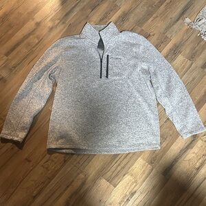 Eddie Bauer Men's Light Gray Zip-Up Sweater